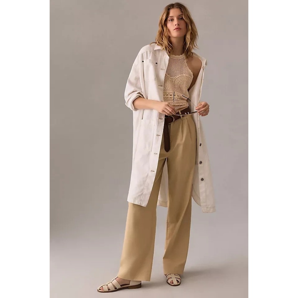 Anthropologie Oversized Pilcro Duster Shacket in White L